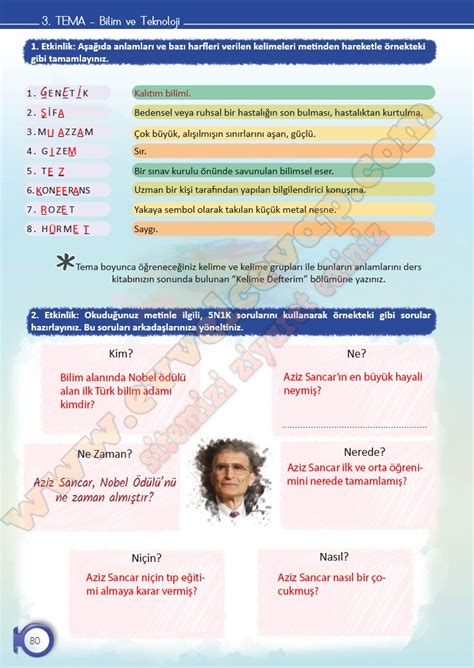 6 sınıf türkçe kitabı sayfa 80 81 82 cevapları